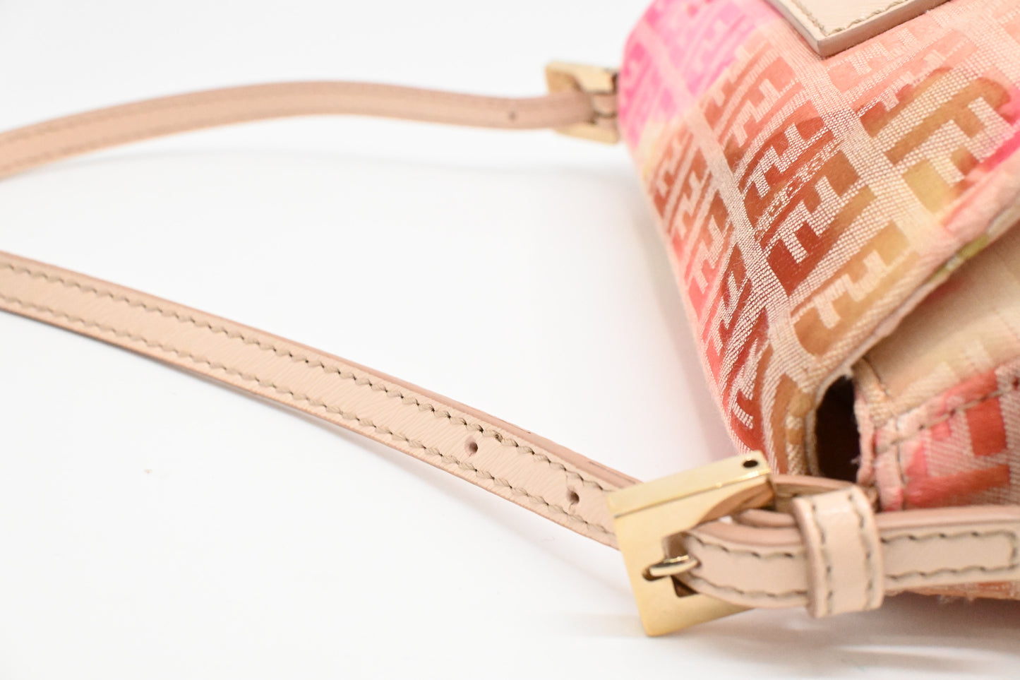Fendi Mama Mini Baguette in Pink Floral Zucchino Canvas