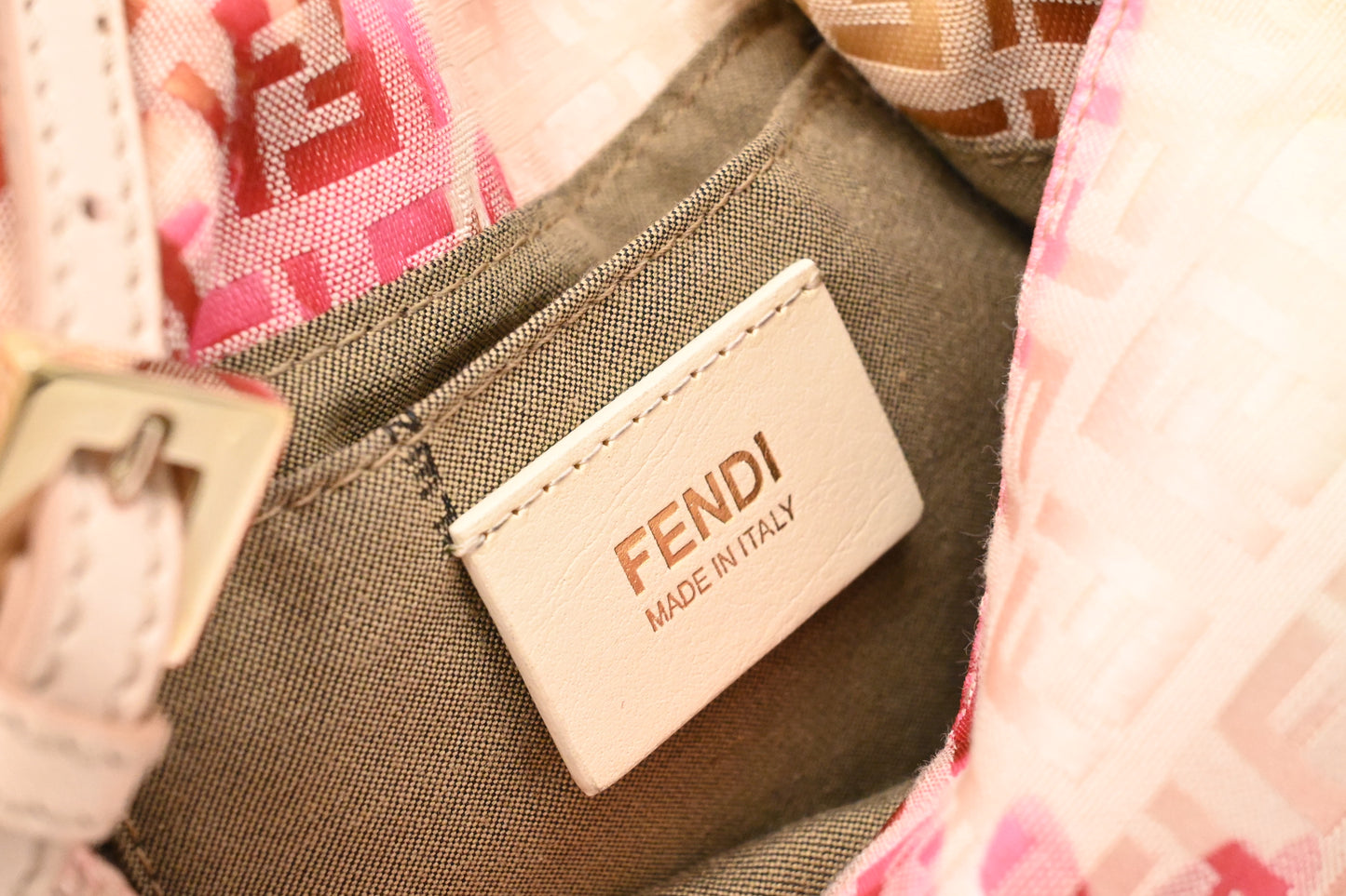 Fendi Mama Mini Baguette in Pink Floral Zucchino Canvas