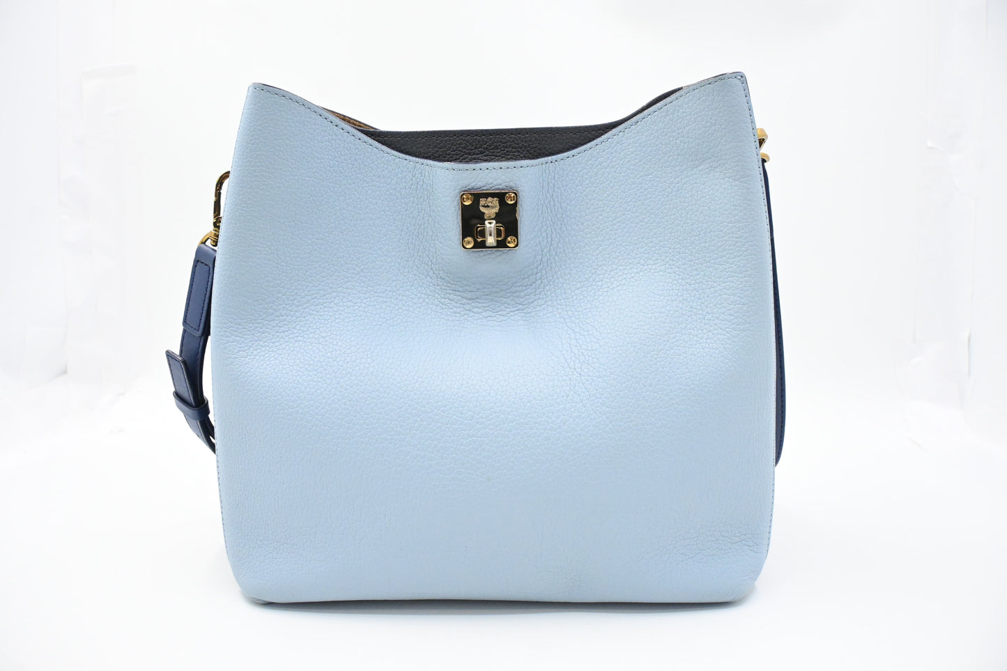 MCM Crossbody Bag in Blue Leather