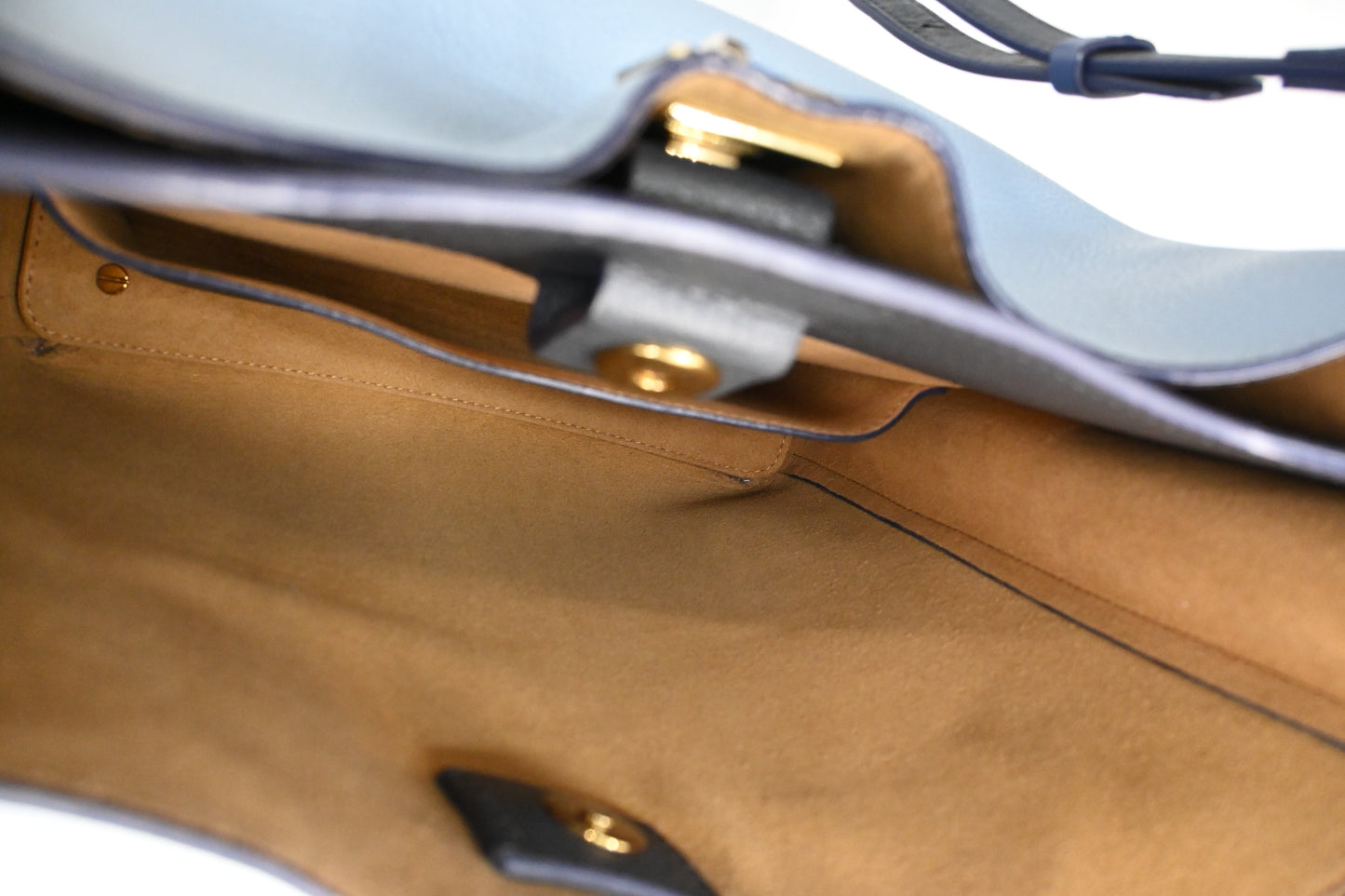 MCM Crossbody Bag in Blue Leather