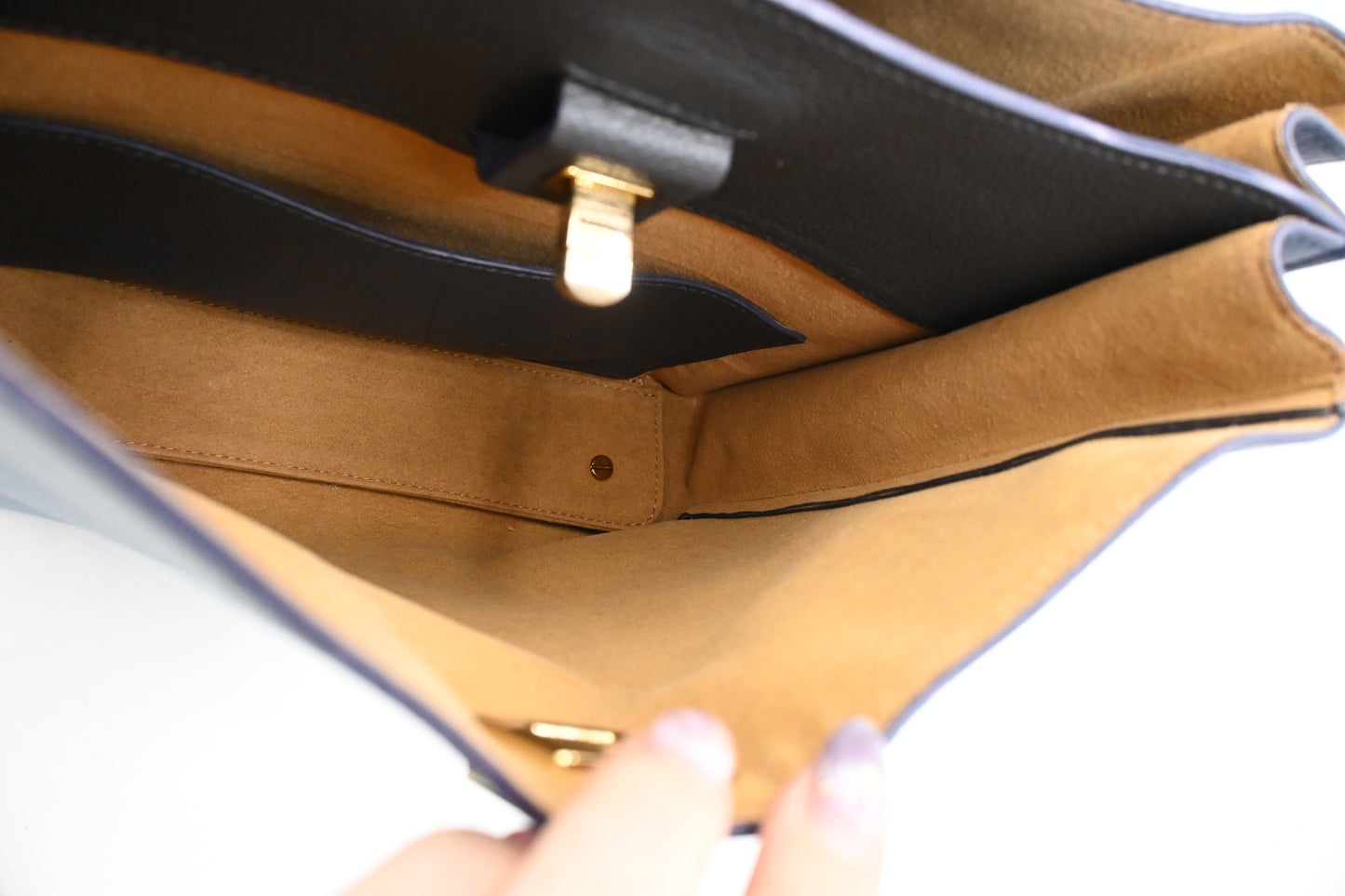 MCM Crossbody Bag in Blue Leather