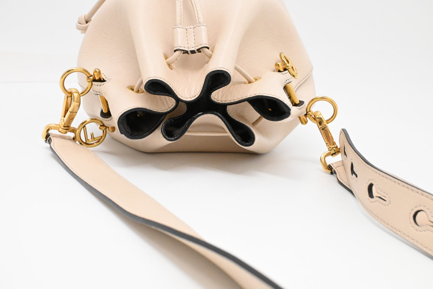 Fendi Mon Tresor Shoulder Bag in Cream Leather