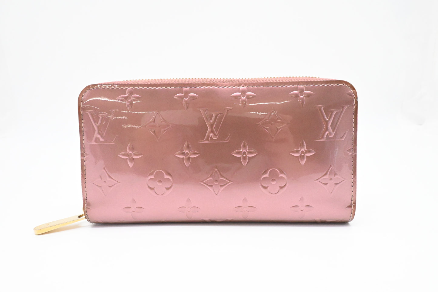 Louis Vuitton Long Zippy Wallet in Pink Metallic Vernis Leather