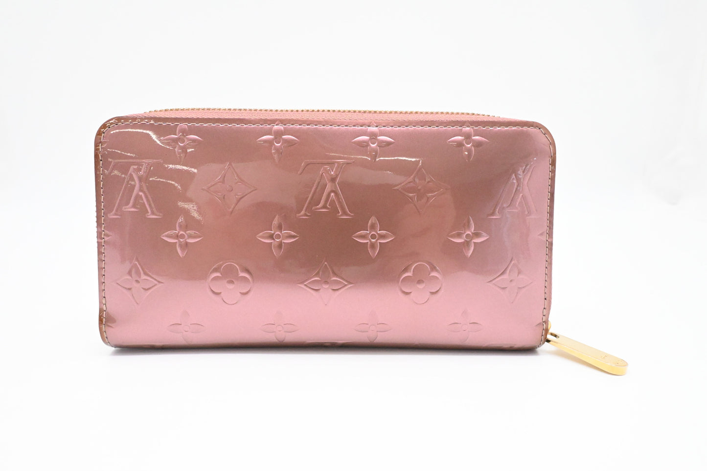 Louis Vuitton Long Zippy Wallet in Pink Metallic Vernis Leather