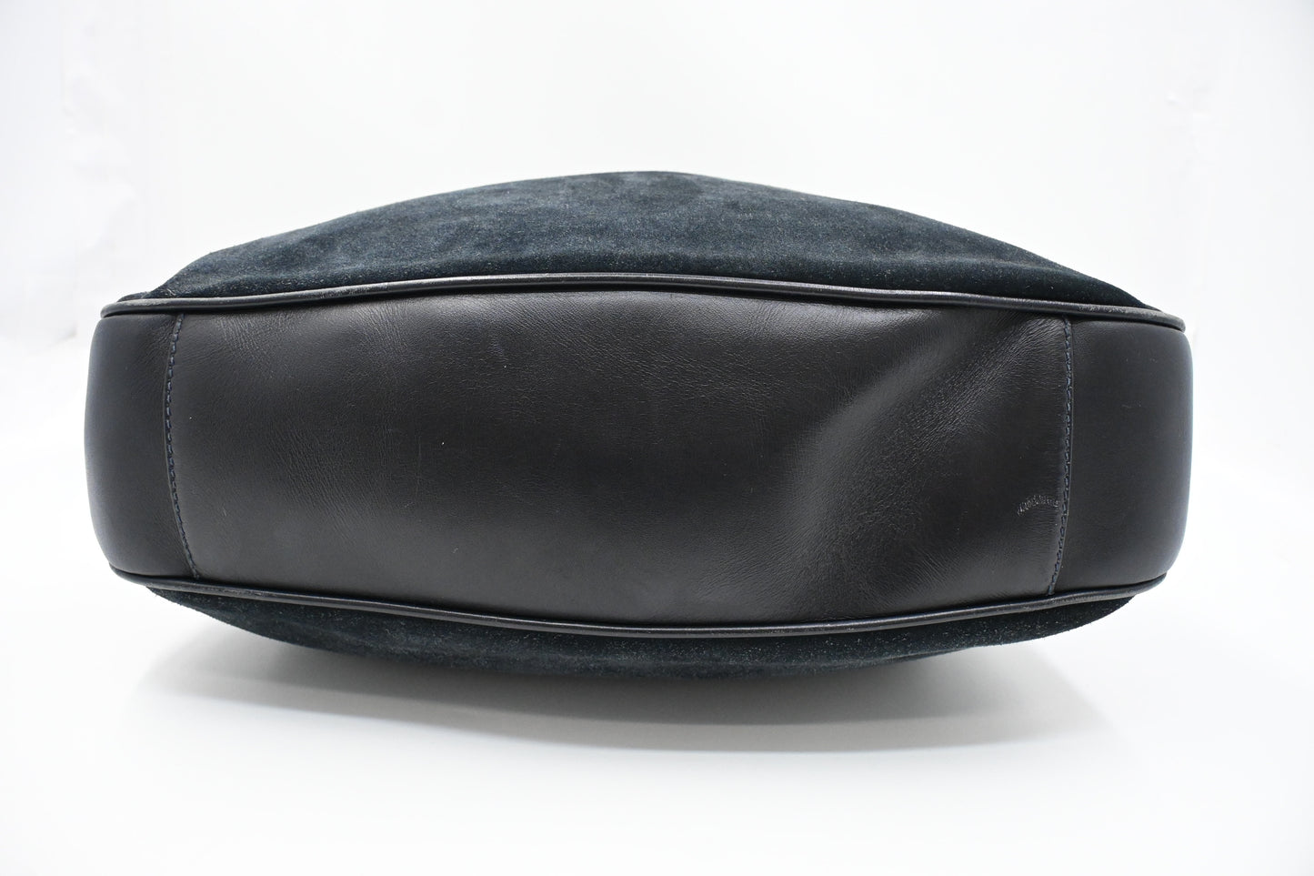 Gucci 2-Way Bamboo Tote Bag in Dark Blue Suede