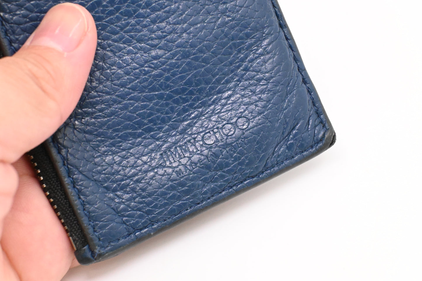 Jimmy Choo Card Case in Navy Blue Leather
