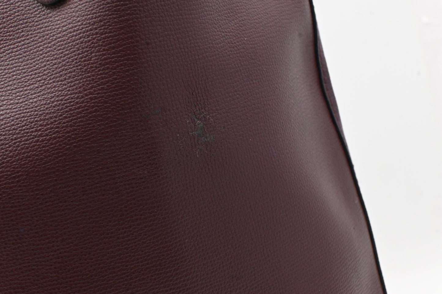 Burberry Large Embossed Tote in Burgundy Leather