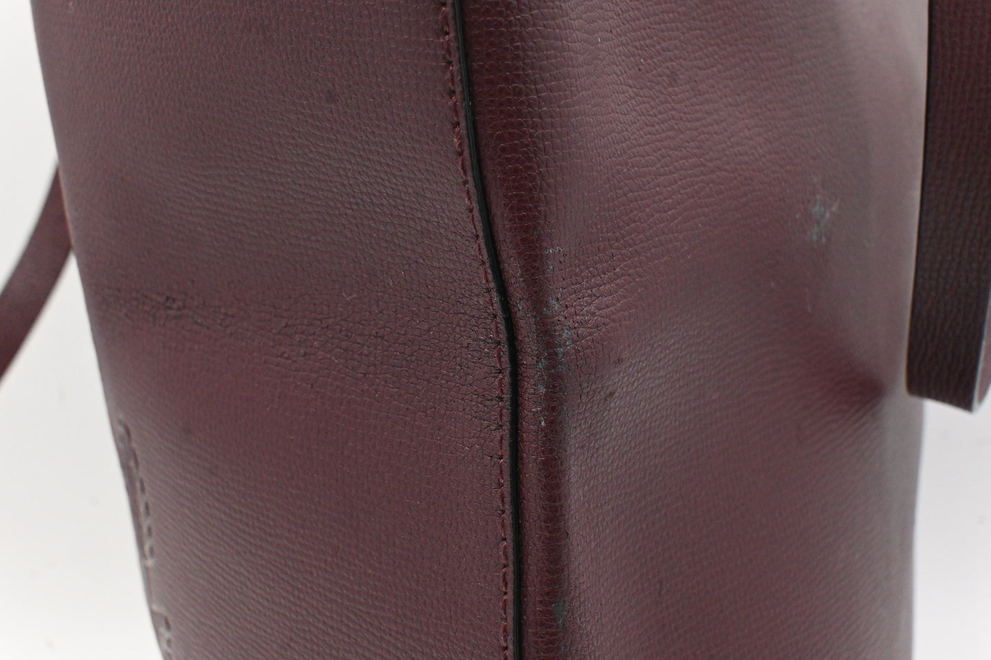 Burberry Large Embossed Tote in Burgundy Leather