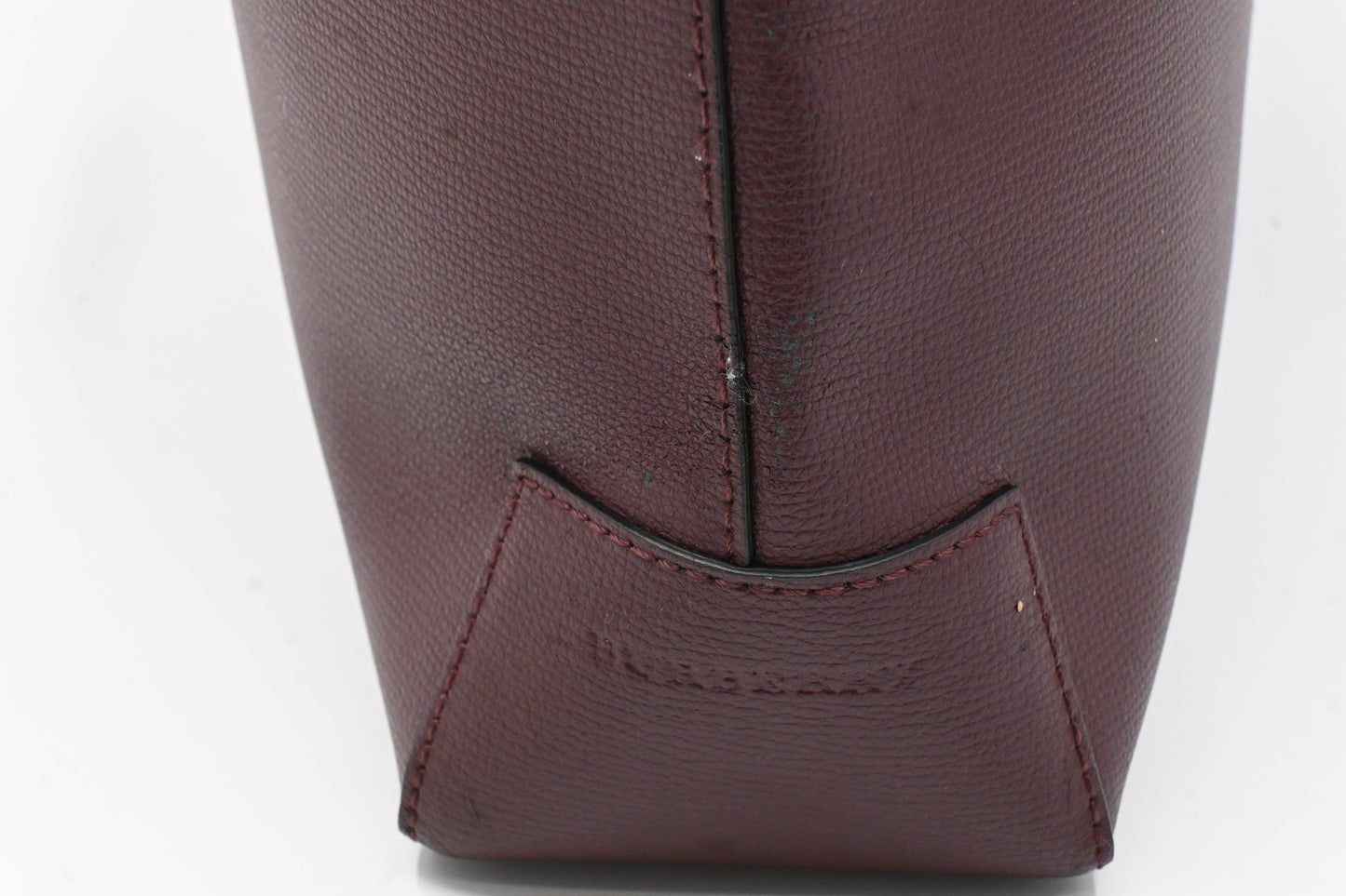 Burberry Large Embossed Tote in Burgundy Leather