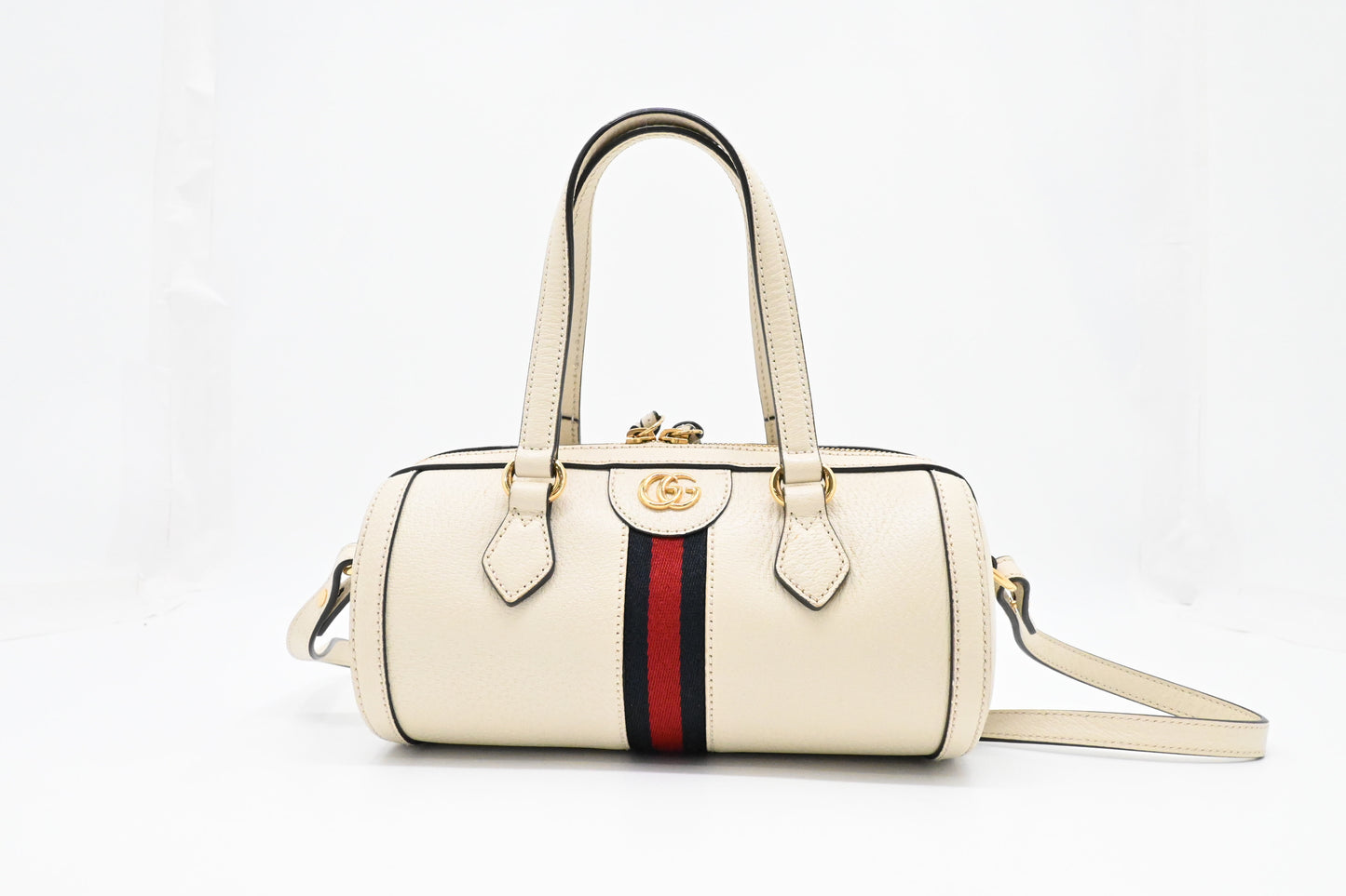Gucci Round Crossbody Bag in Cream Leather
