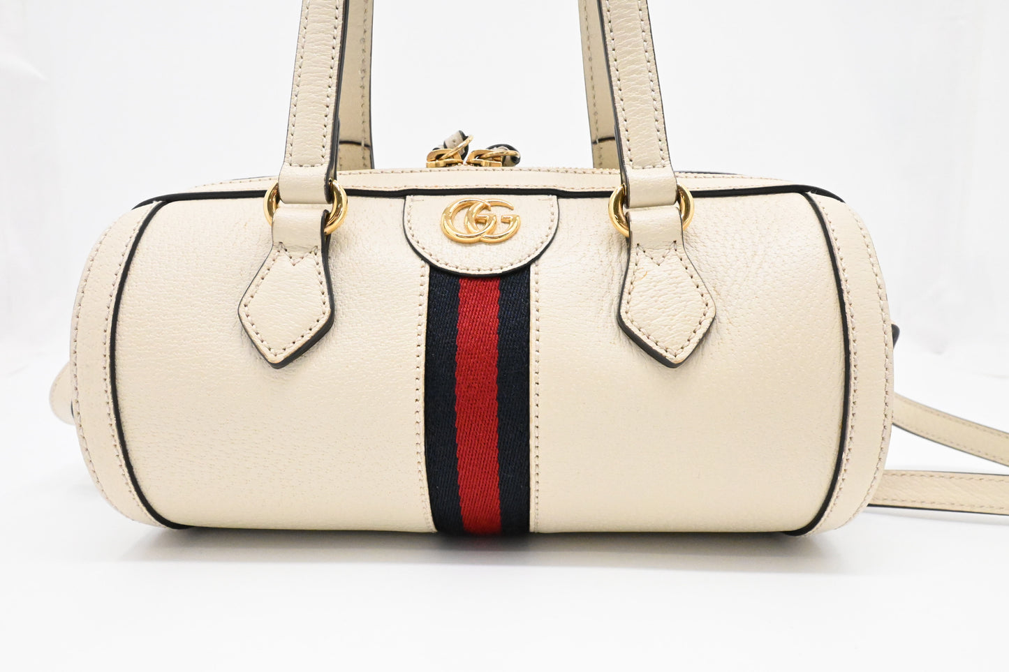 Gucci Round Crossbody Bag in Cream Leather