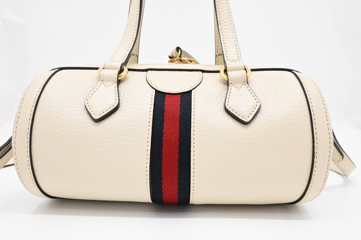 Gucci Round Crossbody Bag in Cream Leather