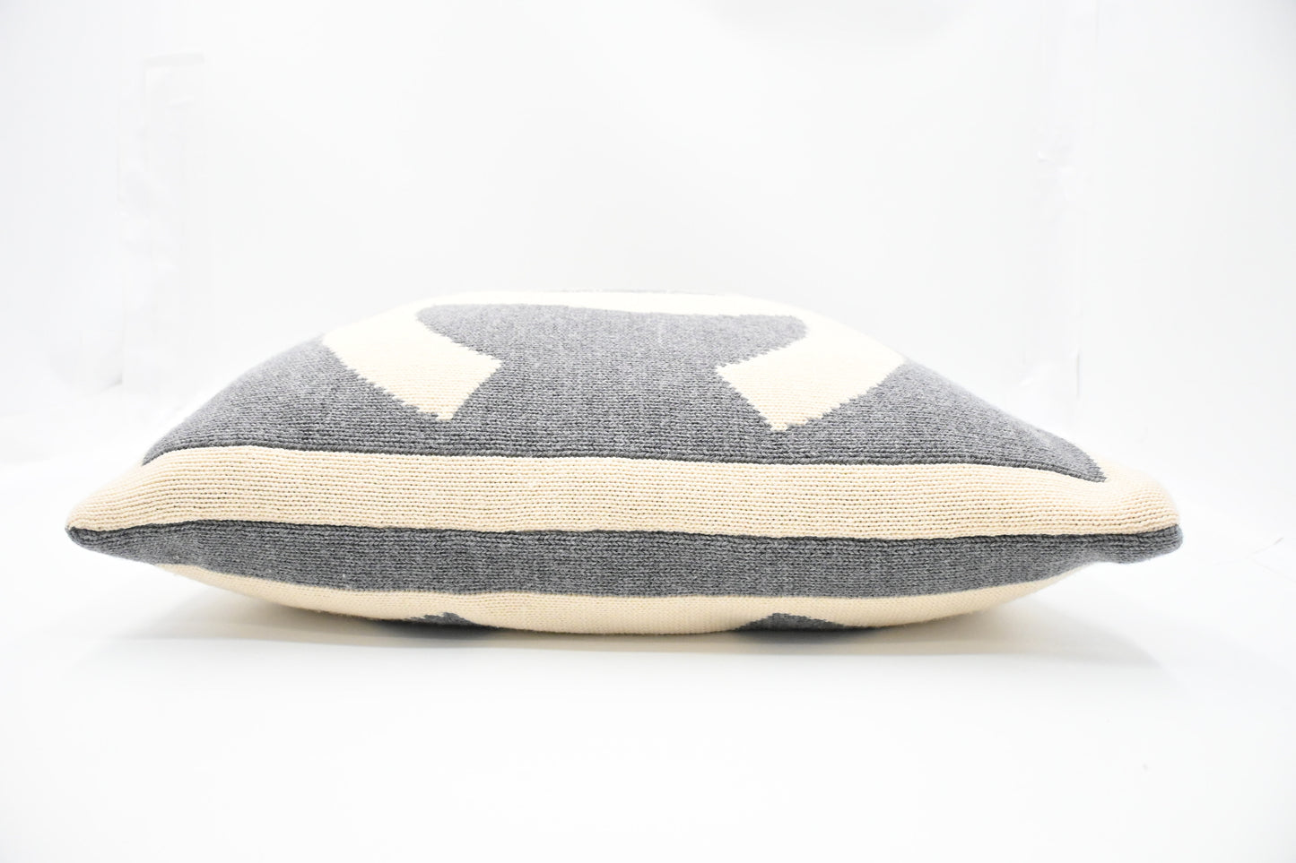 Chanel Square Pillow in Gray and Cream Wool