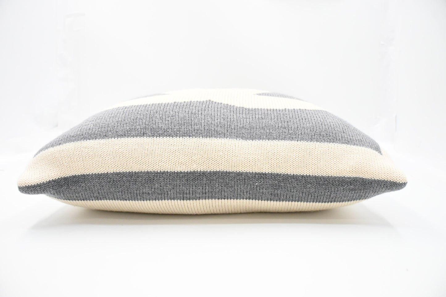 Chanel Square Pillow in Gray and Cream Wool