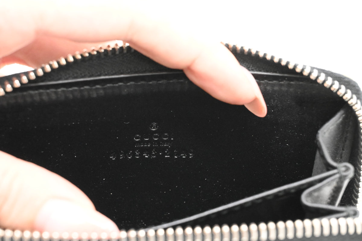 Gucci Via Dei Condotti 8 Coin Case in Black Canvas