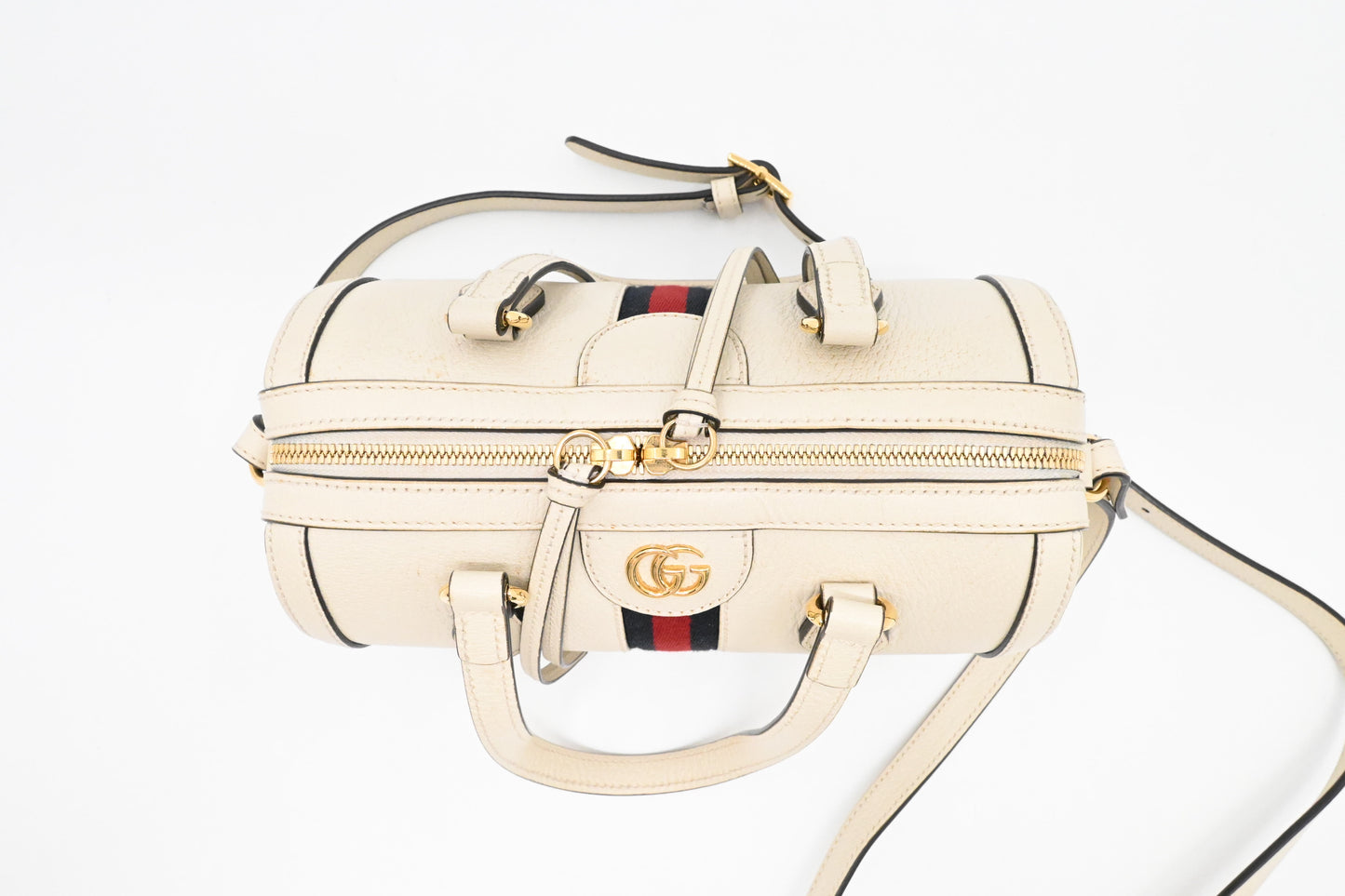 Gucci Round Crossbody Bag in Cream Leather