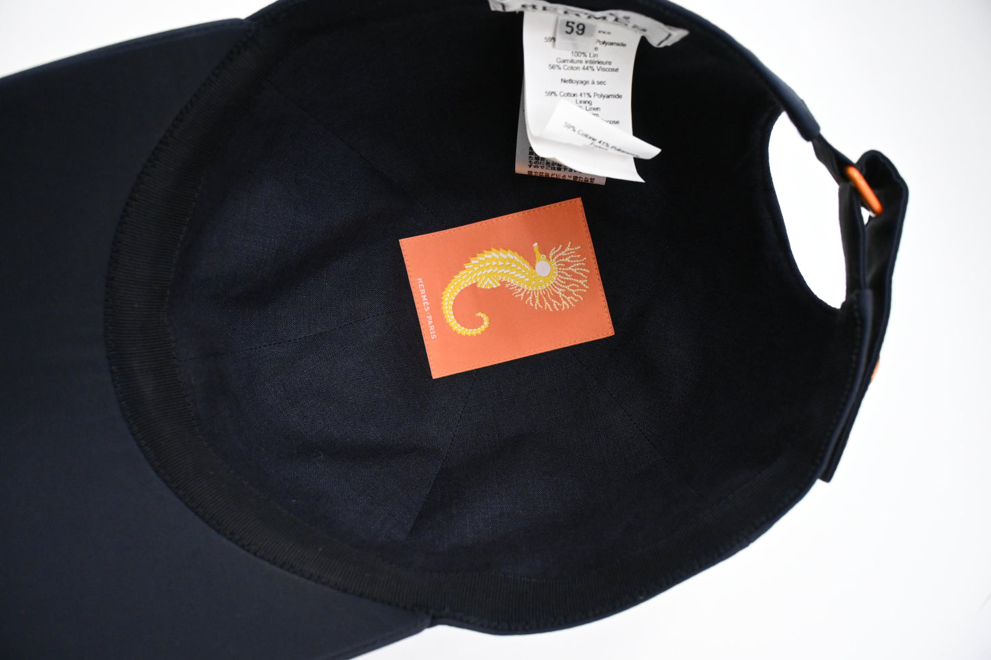 Hermes Cap in Blue Linen