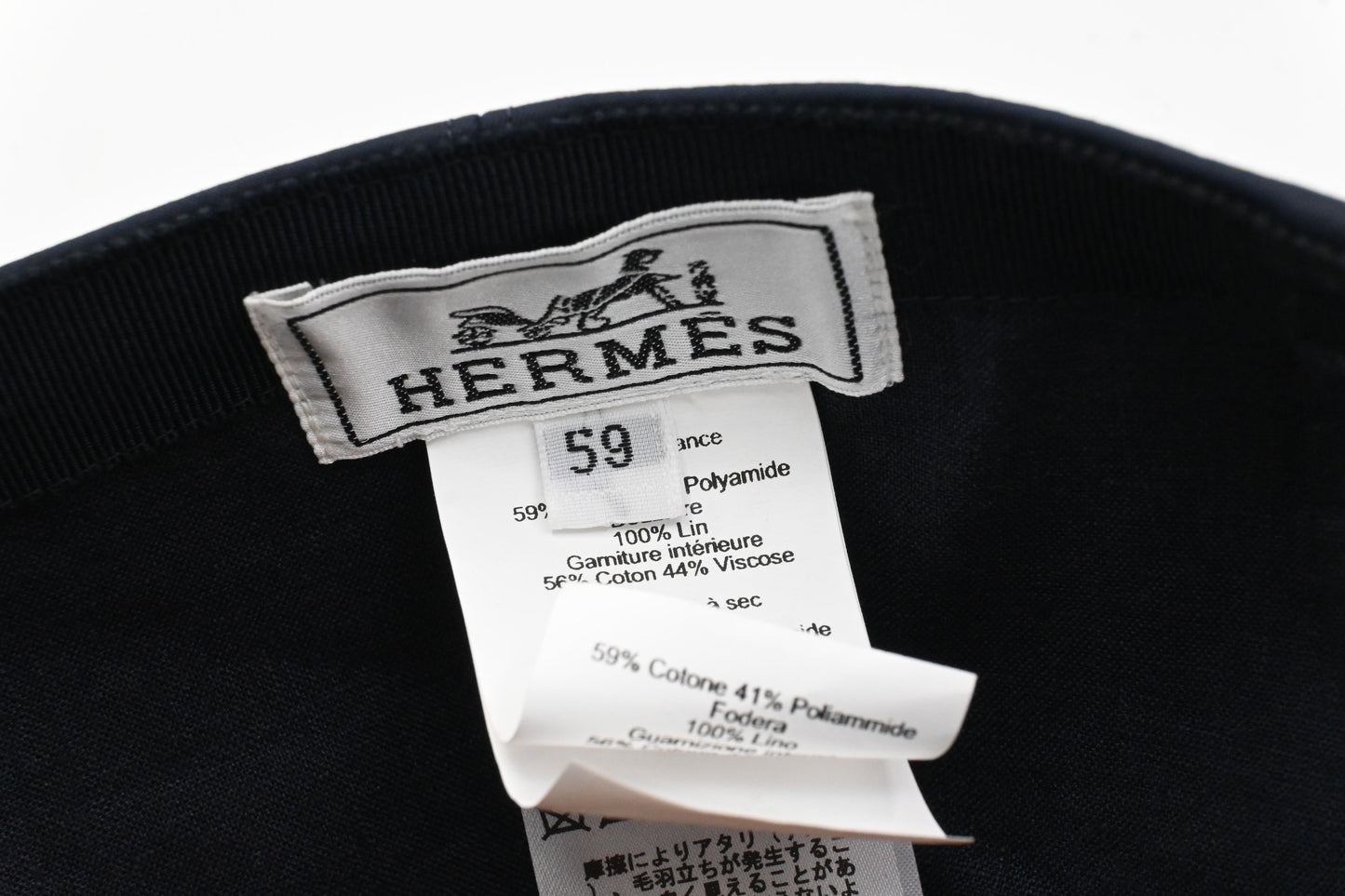 Hermes Cap in Blue Linen