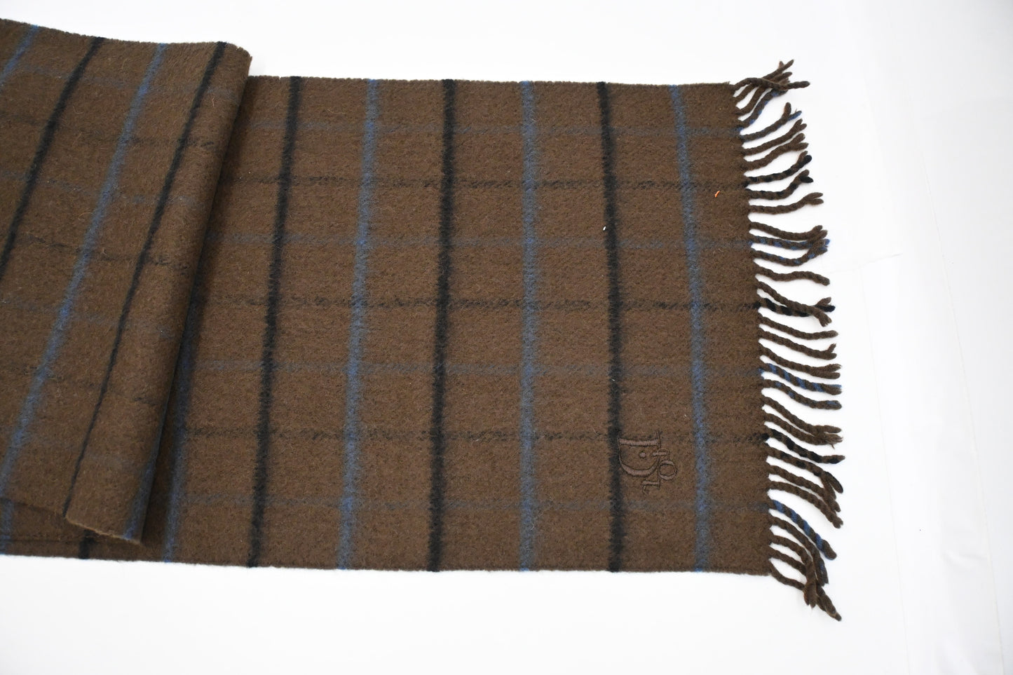 Dior Scarf in Brown Checked Wool