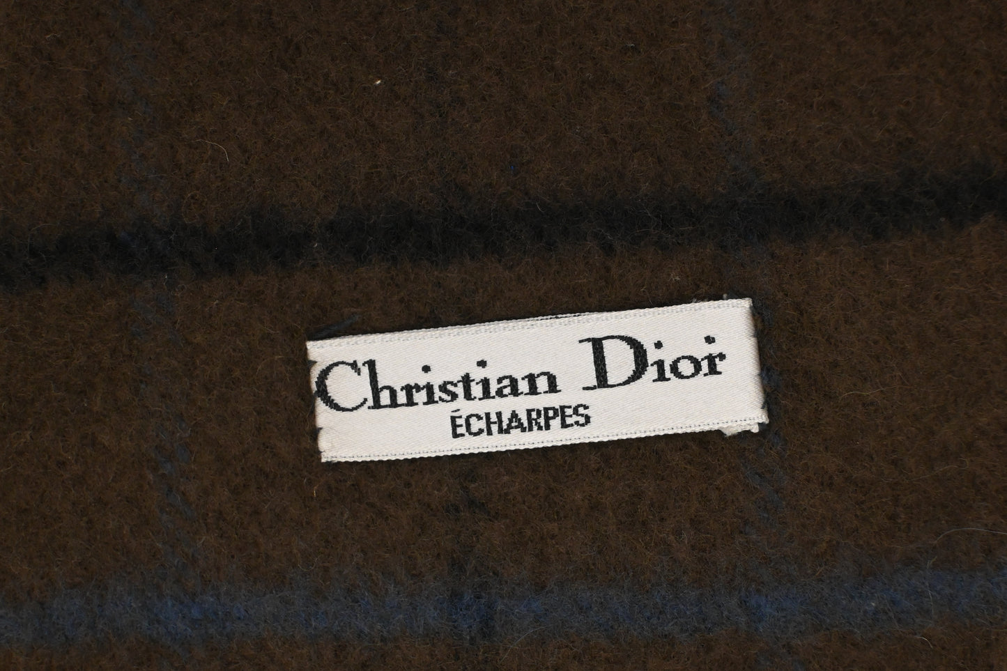 Dior Scarf in Brown Checked Wool