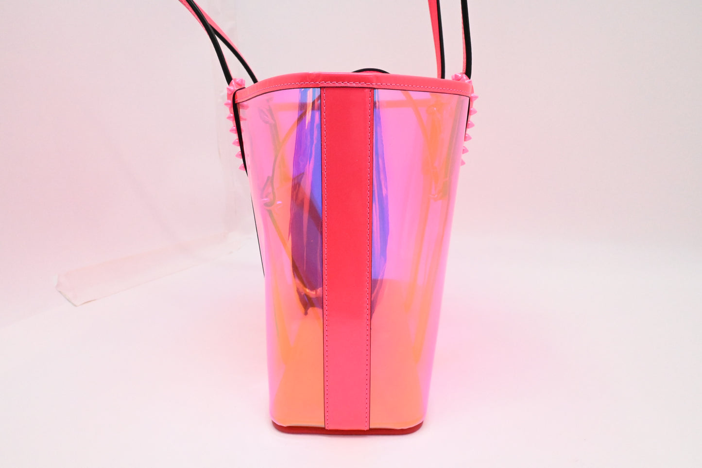 Louboutin Small Cabata in Pink Flourescent Vinyl
