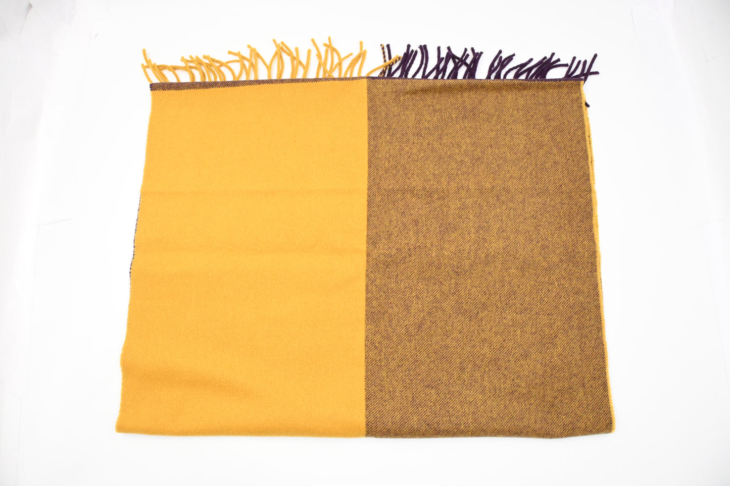 Hermes Scarf in Yellow and Purple Cashmere