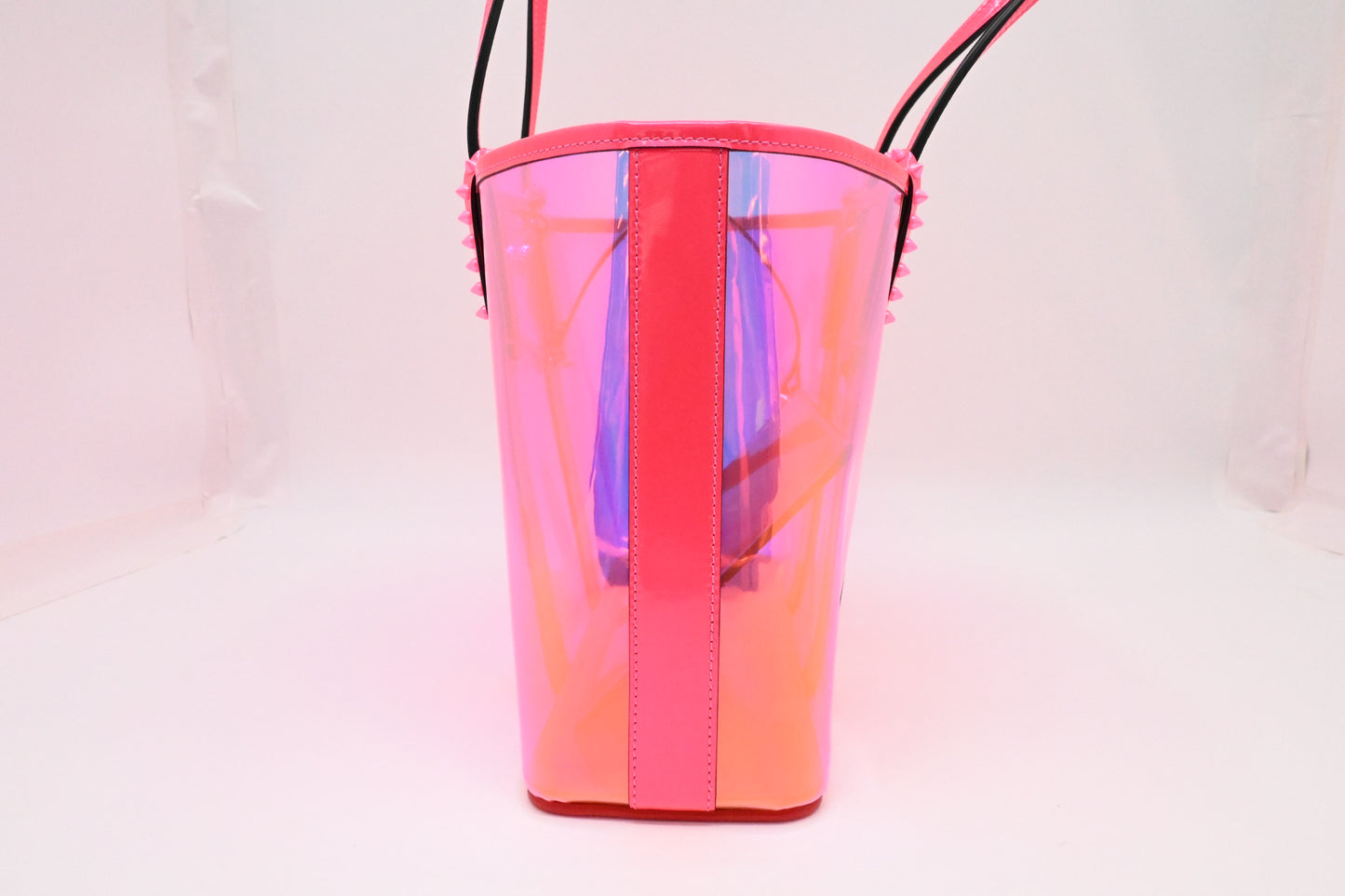 Louboutin Small Cabata in Pink Flourescent Vinyl