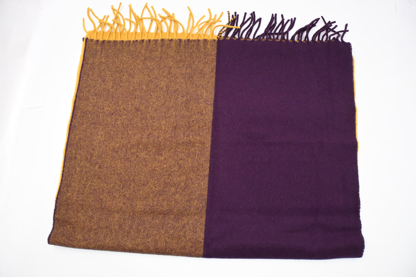Hermes Scarf in Yellow and Purple Cashmere