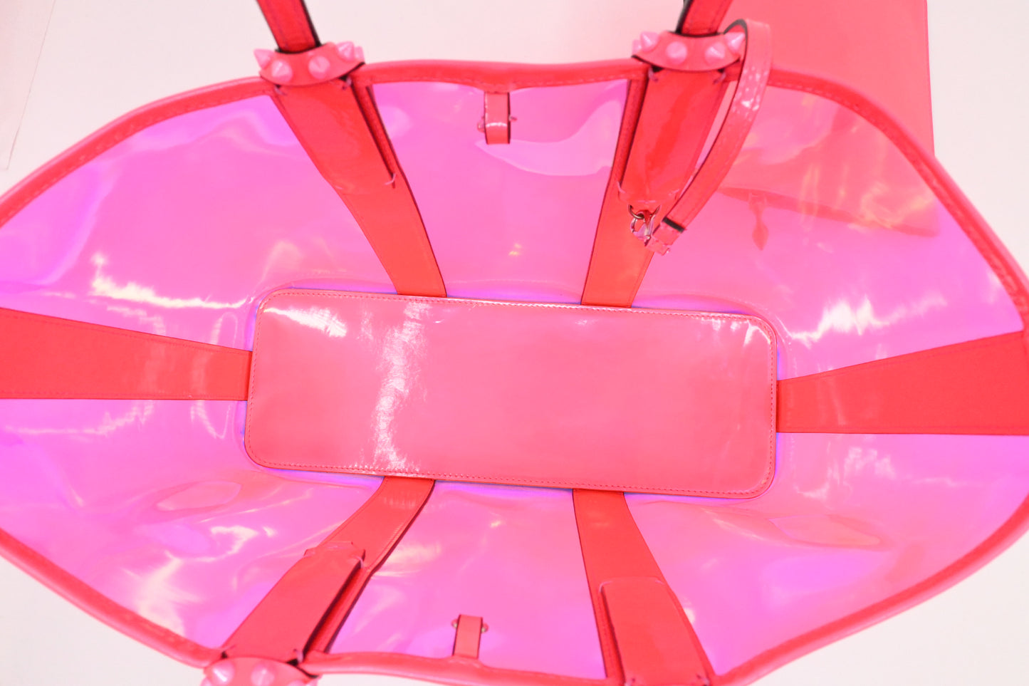 Louboutin Small Cabata in Pink Flourescent Vinyl