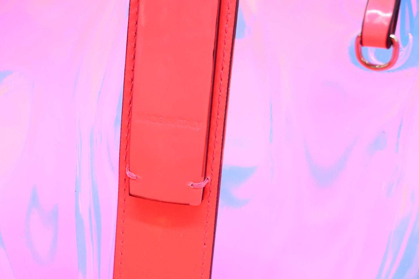 Louboutin Small Cabata in Pink Flourescent Vinyl