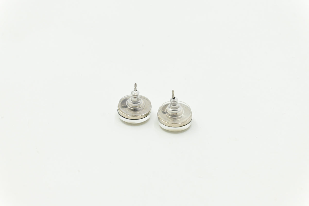 Chanel Clear CC Stud Earrings