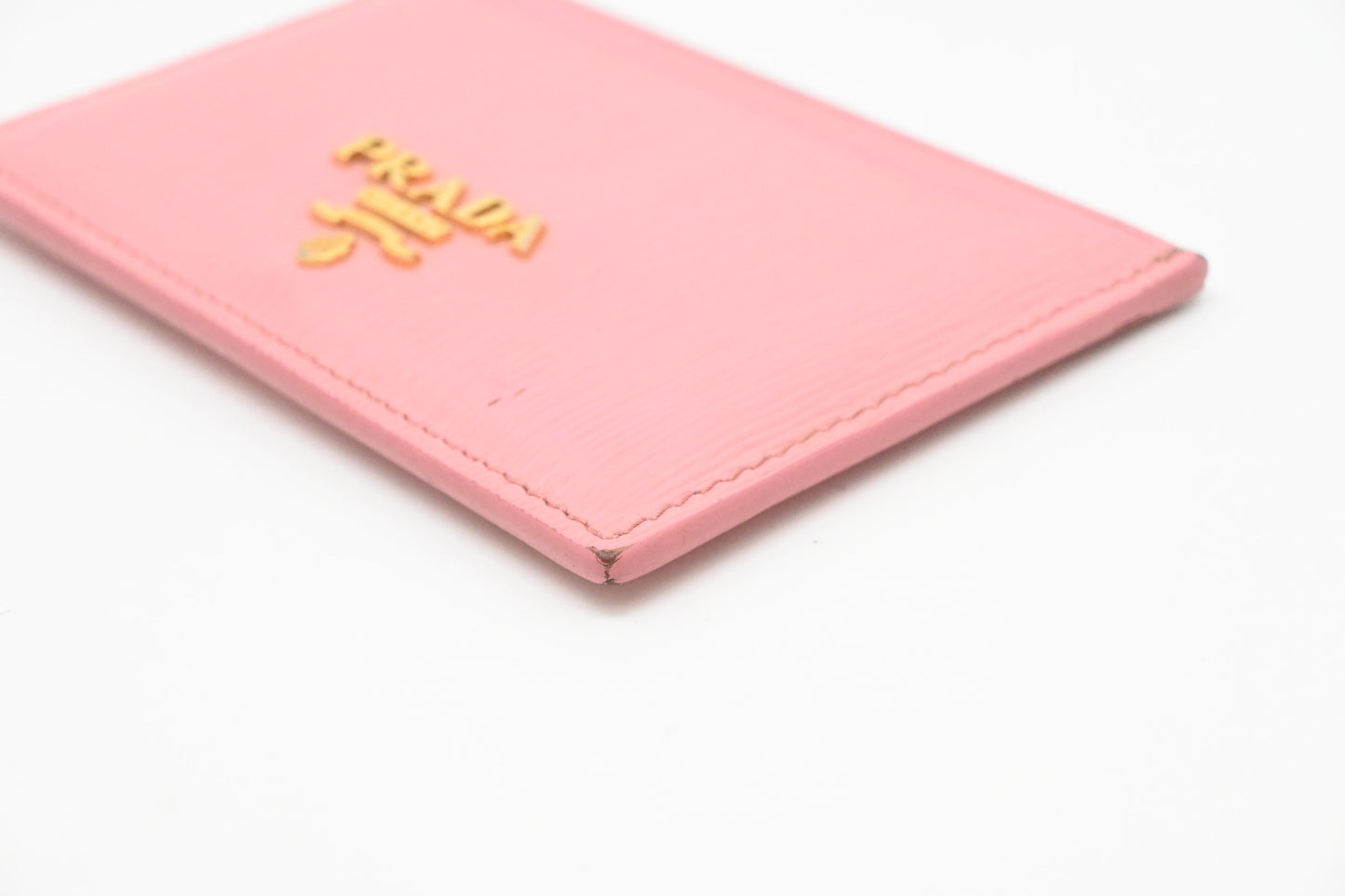 Prada Card Holder in Pink Leather