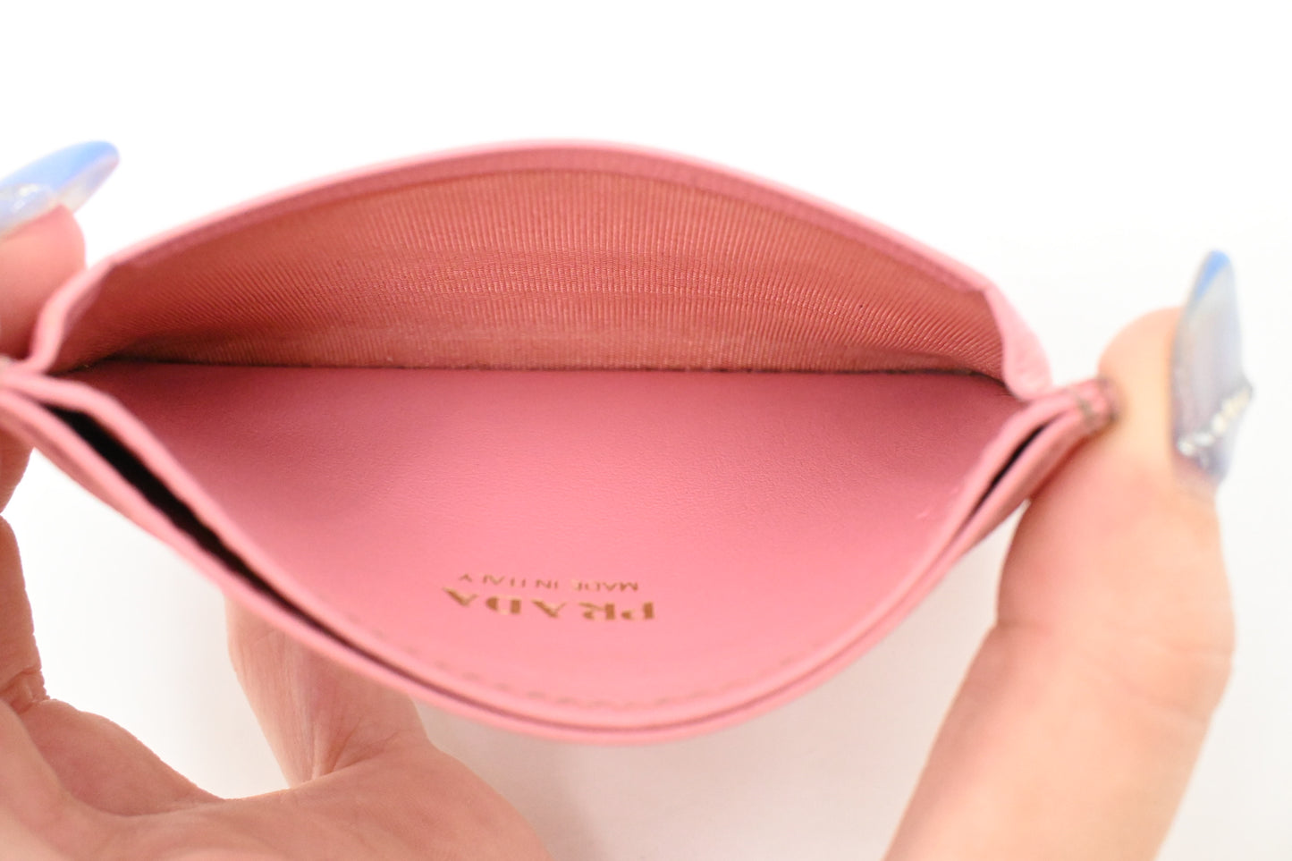 Prada Card Holder in Pink Leather