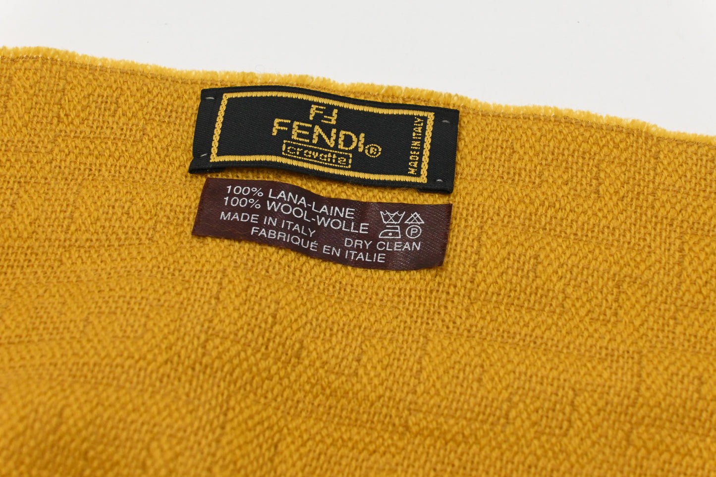 Fendi Scarf in Mustard Yellow Wool