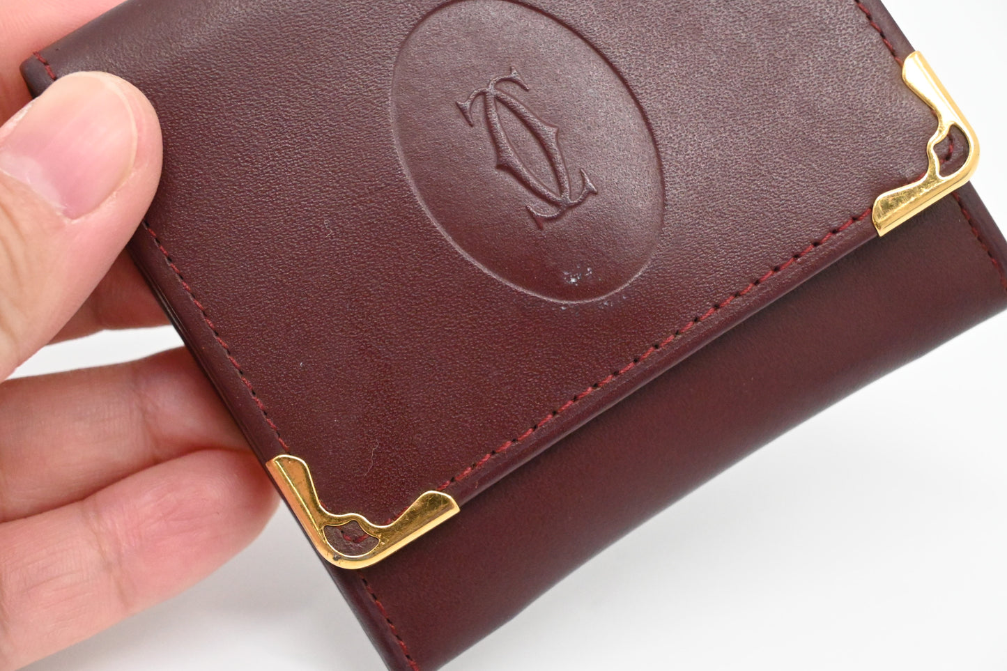 Cartier Coin Case in Burgundy Leather
