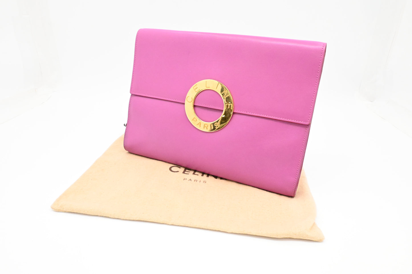 Celine Clutch in Magenta Leather