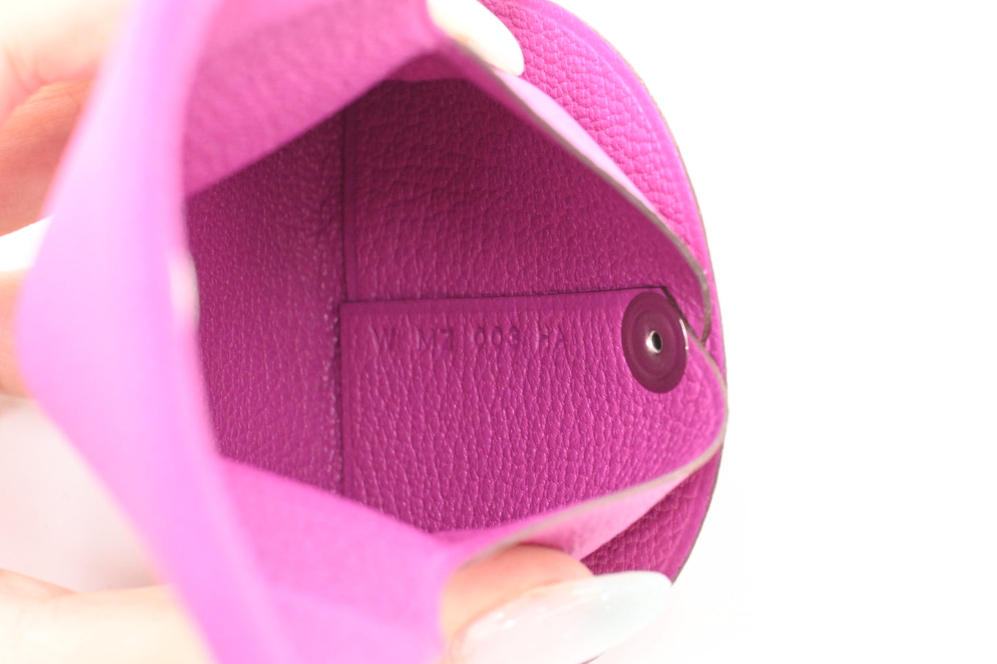 Hermes Bastia Coin Case in Fuchsia Epsom Leather