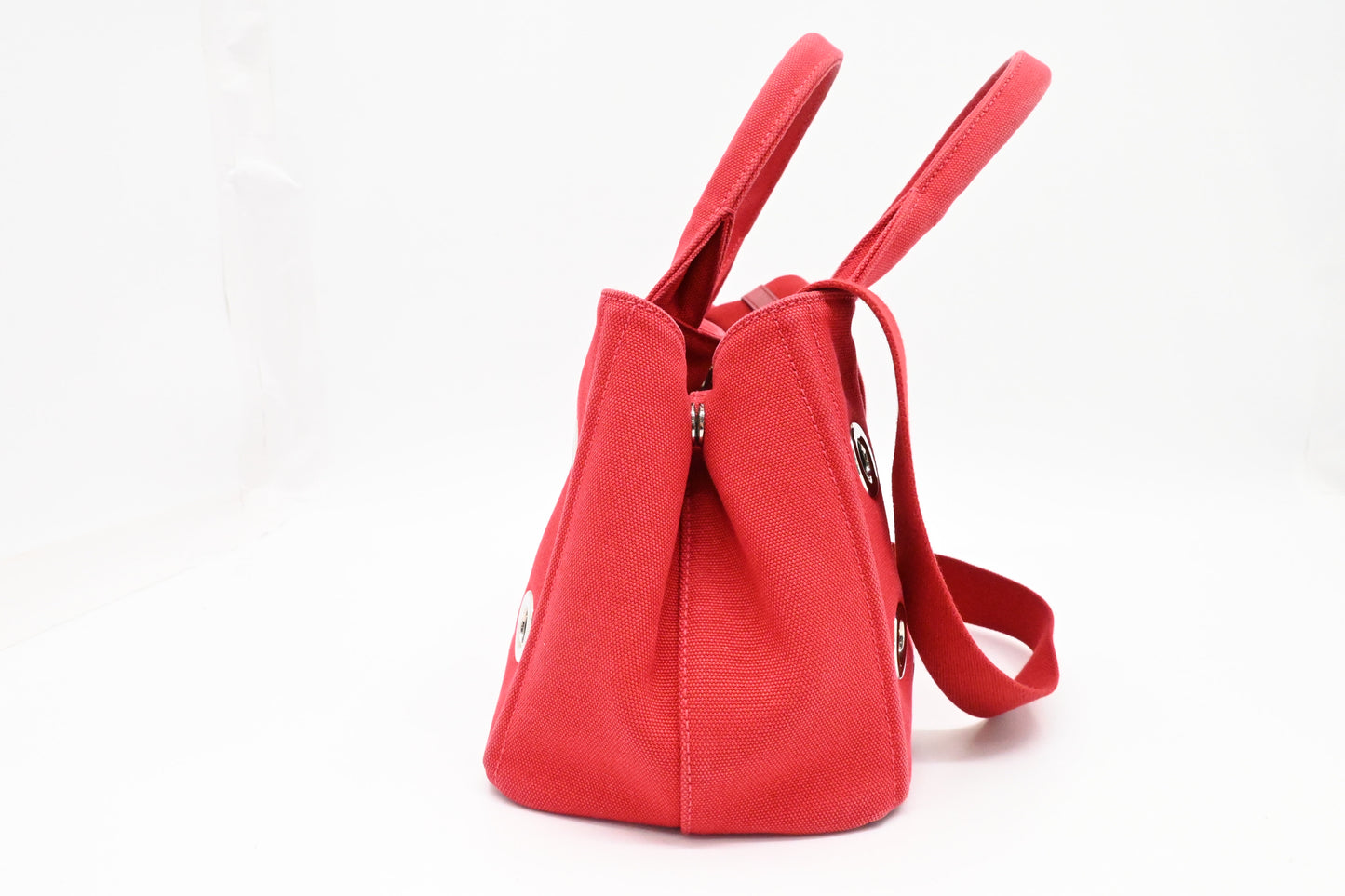 Prada Canapa Grommet in Red Canvas