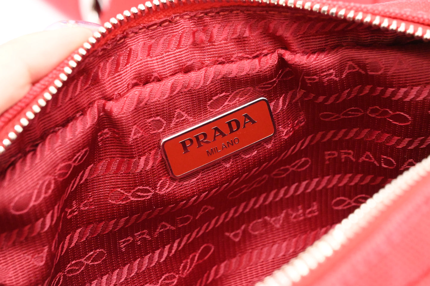 Prada Canapa Grommet in Red Canvas