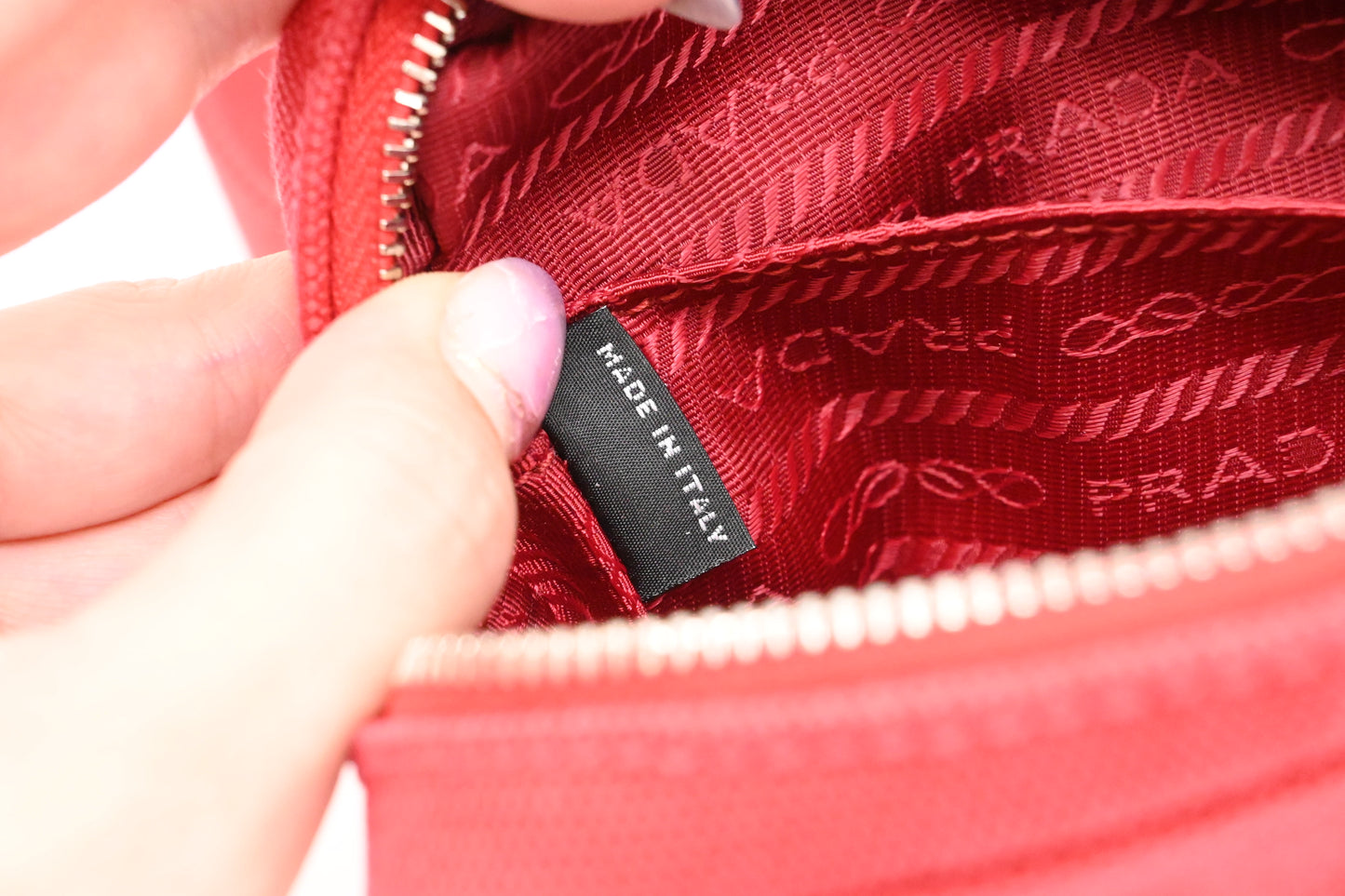 Prada Canapa Grommet in Red Canvas
