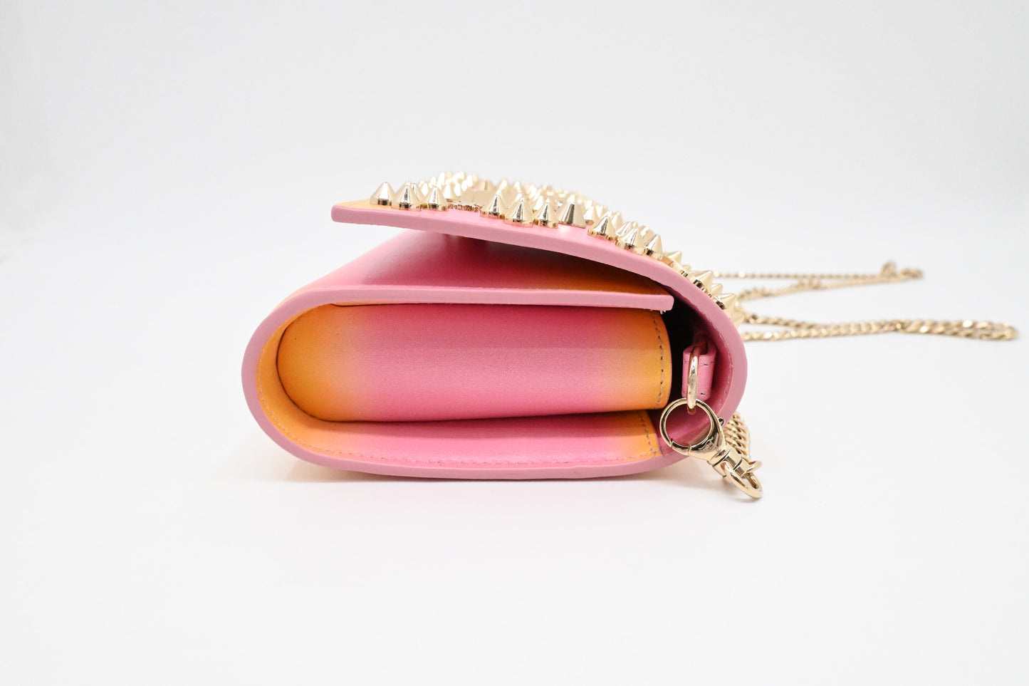 Louboutin Small Paloma Clutch in Yellow and Pink Loubinthesky Leather
