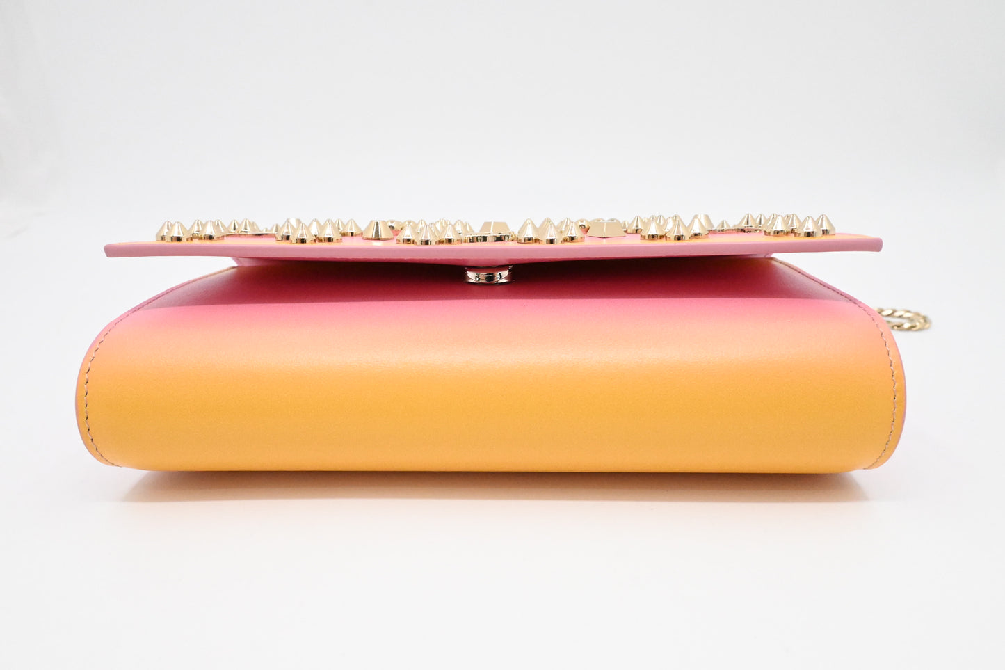 Louboutin Small Paloma Clutch in Yellow and Pink Loubinthesky Leather
