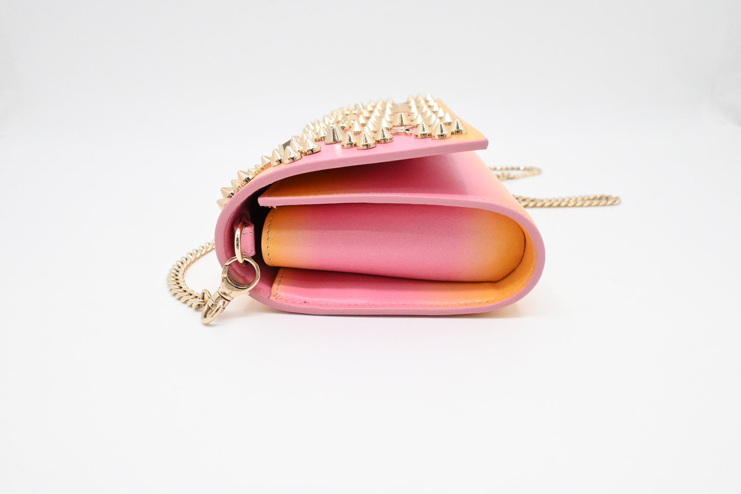 Louboutin Small Paloma Clutch in Yellow and Pink Loubinthesky Leather