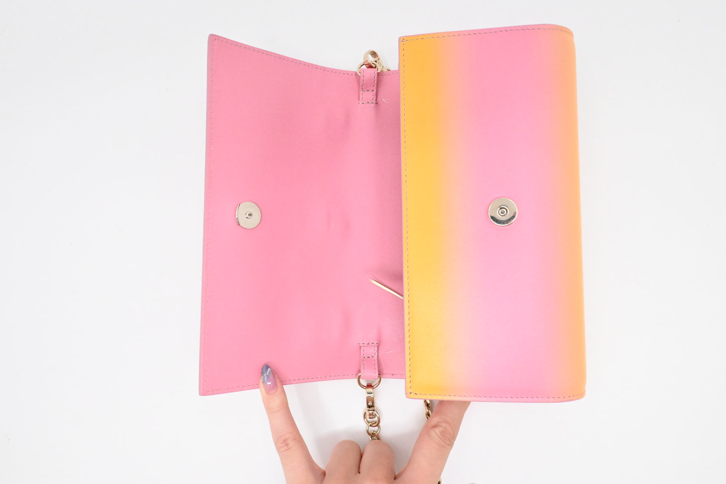 Louboutin Small Paloma Clutch in Yellow and Pink Loubinthesky Leather