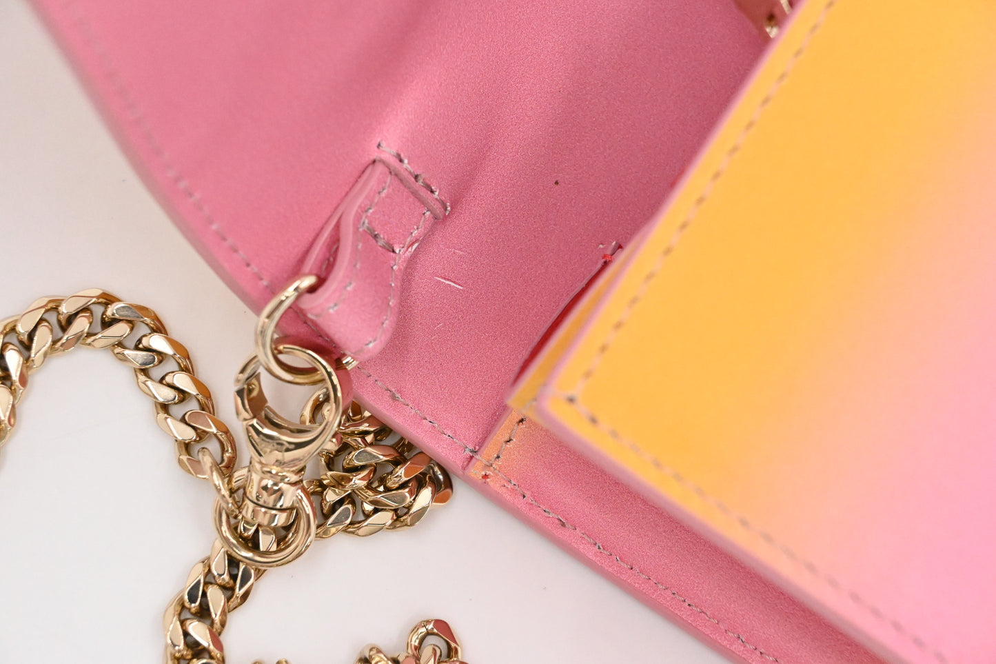 Louboutin Small Paloma Clutch in Yellow and Pink Loubinthesky Leather