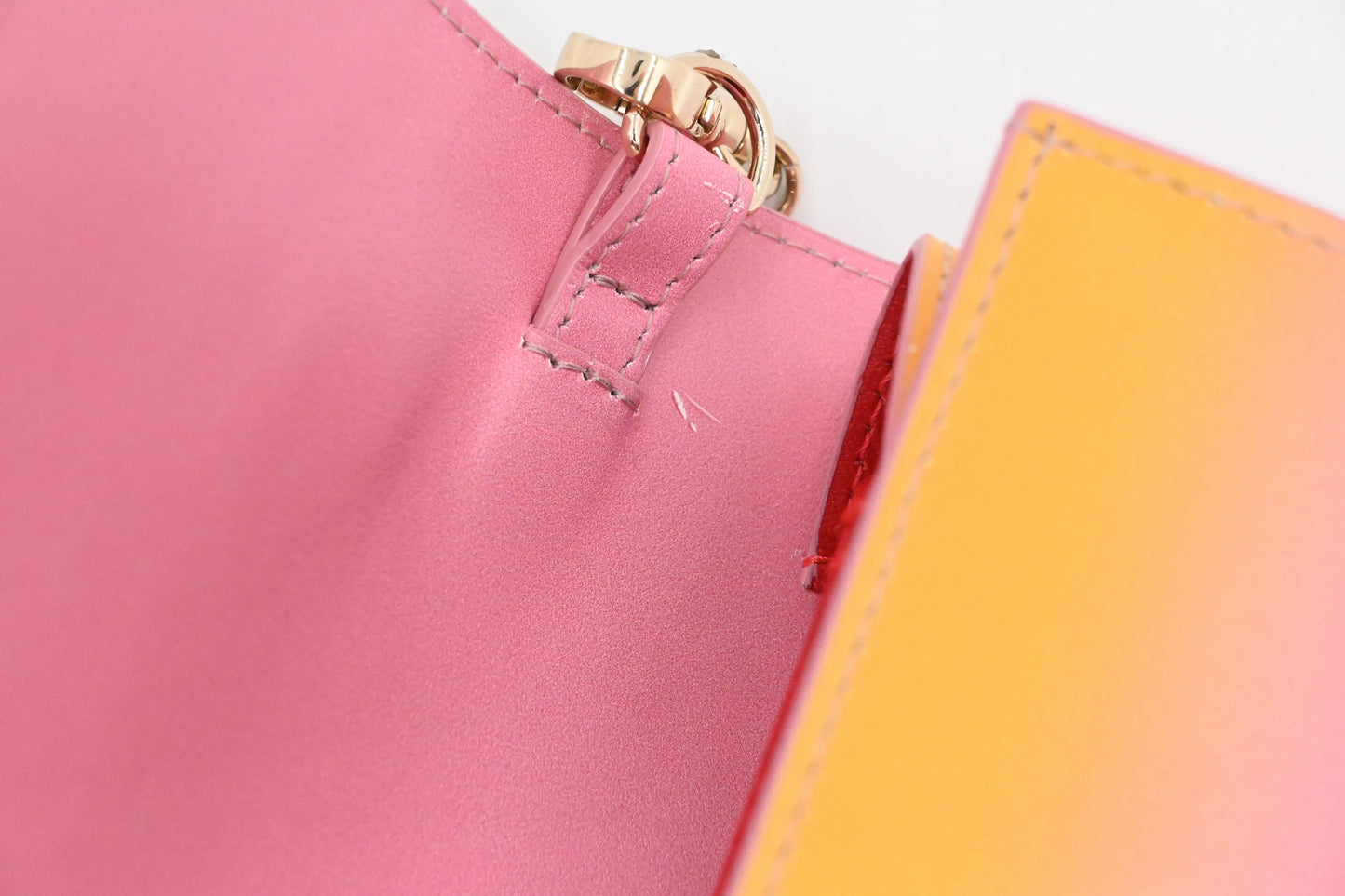 Louboutin Small Paloma Clutch in Yellow and Pink Loubinthesky Leather