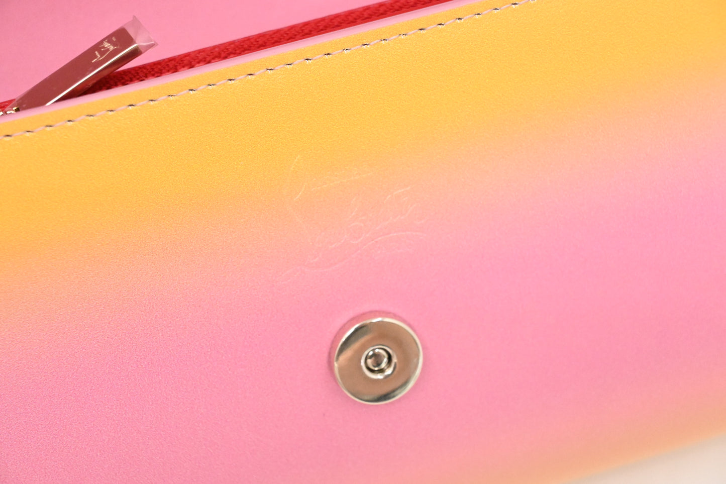 Louboutin Small Paloma Clutch in Yellow and Pink Loubinthesky Leather