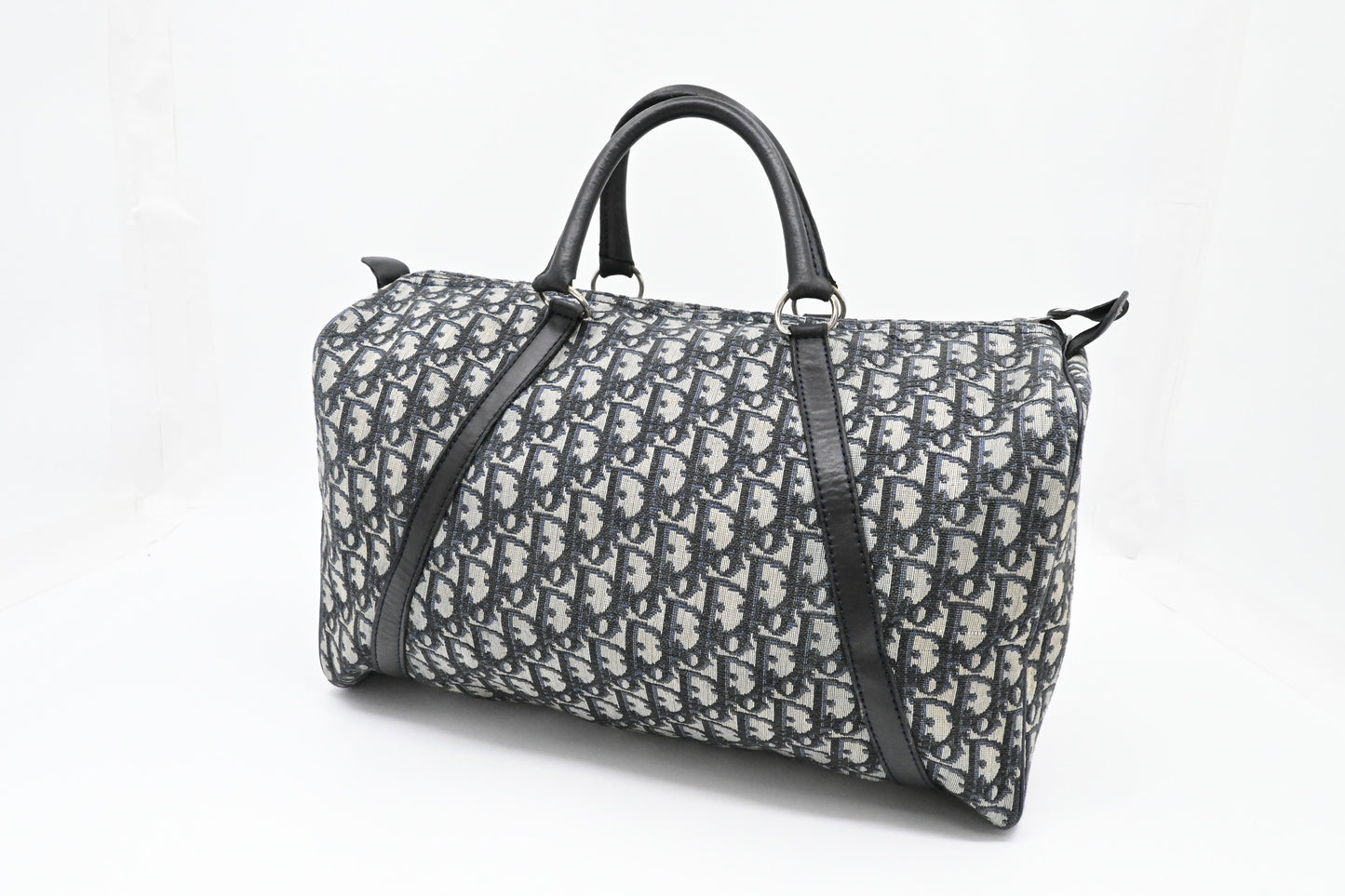 Dior Boston Bag in Navy Blue Oblique Canvas