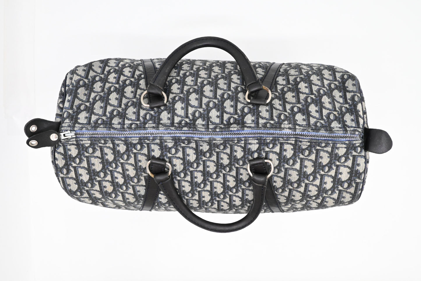 Dior Boston Bag in Navy Blue Oblique Canvas