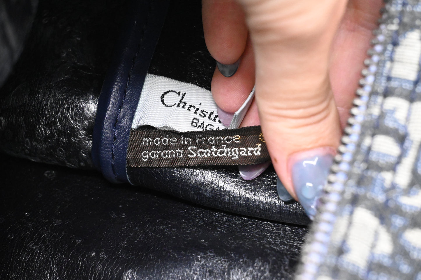 Dior Boston Bag in Navy Blue Oblique Canvas